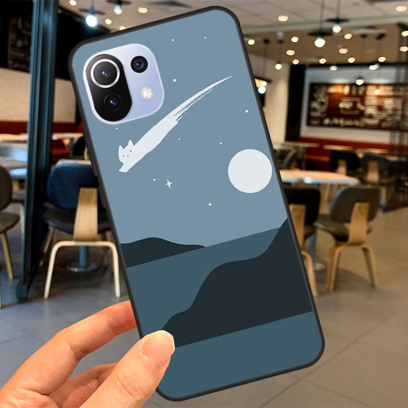 Cat Mount Fuji Japan Landscape For POCO F5 Pro X4 F4 GT C40 M5s F3 X3 X5 Pro Case For Xiaomi 13 12 Lite 12T 11T Pro Cover