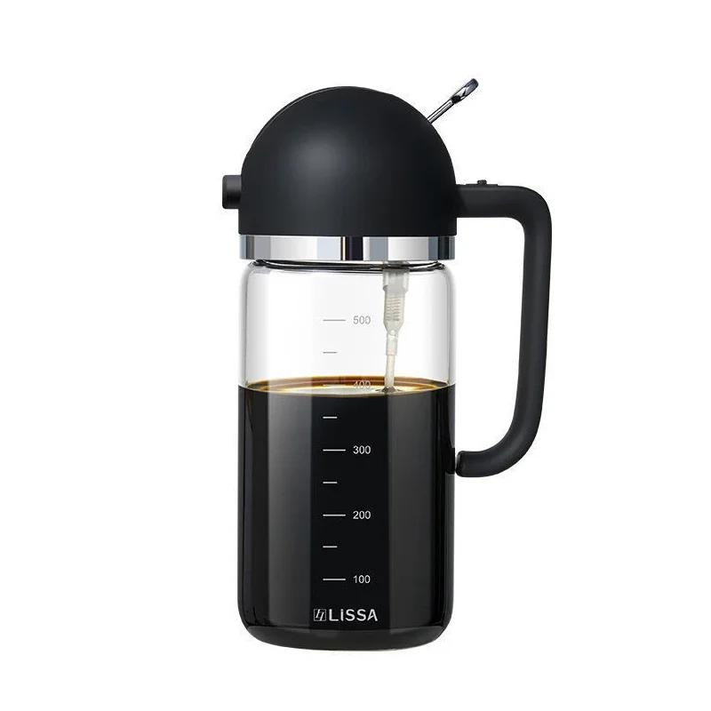 

550 мл большой емкости масляный распылитель флакон двойного назначения топливный распылитель флакон фритюрница стеклянный дозатор масла кухонные принадлежности чёрный