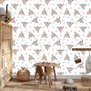Wallpaper Small Flowers White and Light Gray for Living Room and Bedroom 50x1000