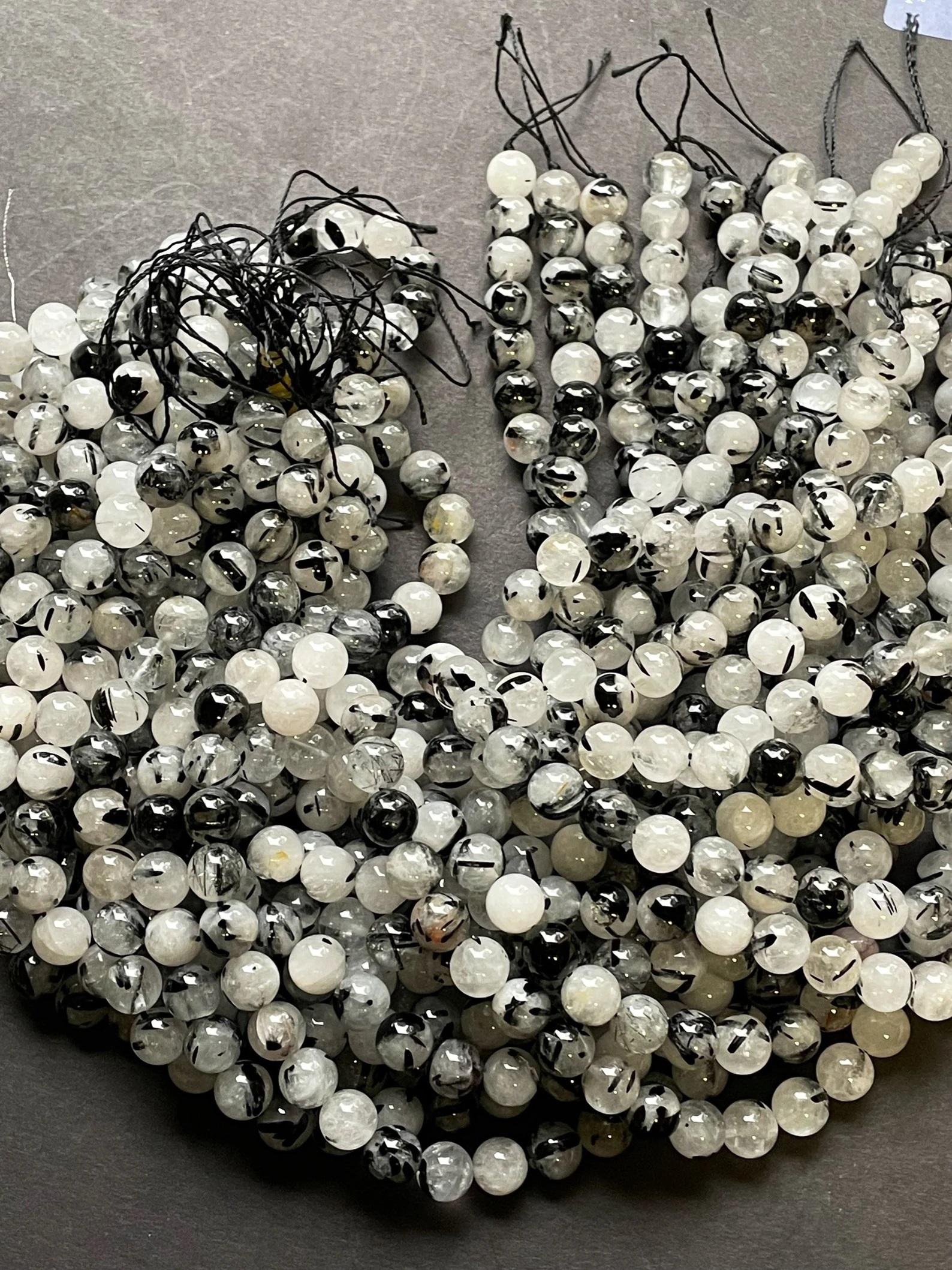 

Бусина из натурального рутилового кварца класса ААА. 6мм 8мм 10мм 12мм круглая бусина. Красивый натуральный прозрачный цвет с черным рутиловым кварцем 15 4mm