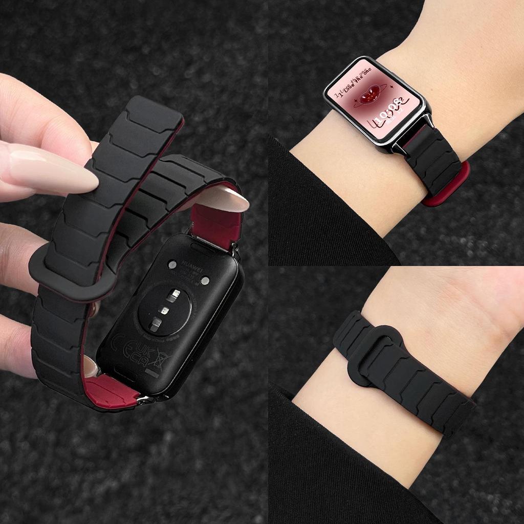 רצועת סיליקון מגנטית עבור Huawei Band 10/9/8, Smart 7 Honor, Samsung Galaxy Fit 3 רצועות יד