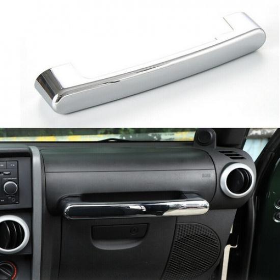 For Jeep Wrangler JK 2007-2010 Chrome Co-pilot Dashboard Grab Handle Cover Trim