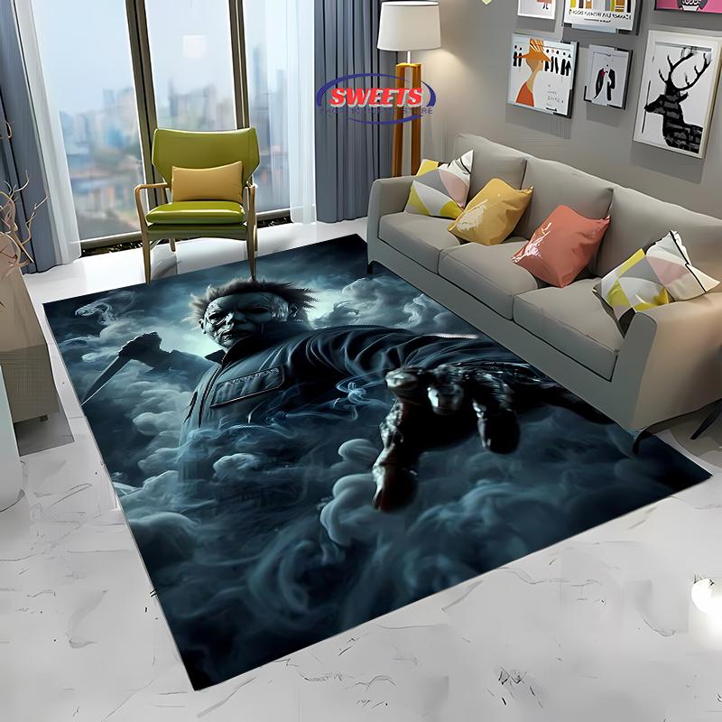 

1 шт. M-Майкл M-Майерс Хэллоуин Ужасы Ковер Мягкий Коврик для Столовой Гостиной Игровой Комнаты Напольный Декор Всесезонный Коврик Подарок на Хэллоуин 40x60cm (16x24in)