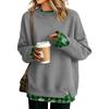 Women's Casual Printed Long Sleeve Oversized Two Piece Look Sweatshirt for Everyday Wear
