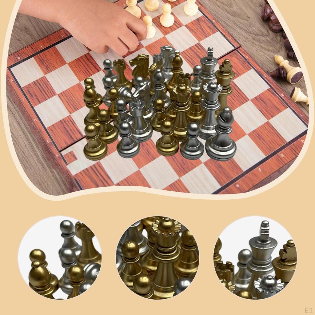 32Pcs Chess Pieces Game Pawns Accessories with 1.93 inch King for Kids Adults Replacement