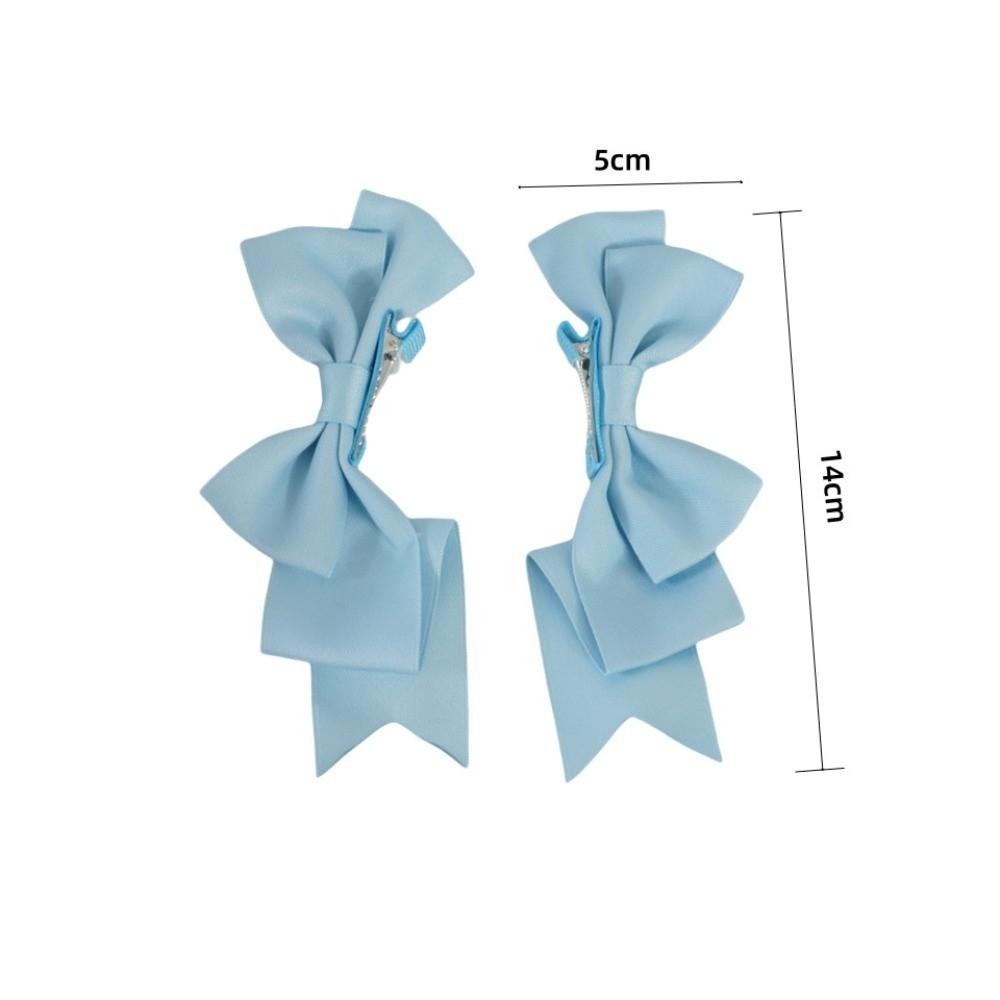 2Pcs Solid Color Bow Hair Clips Lolita Duckbill Clips Cute Bowknot Hairclip Headdress