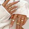 24 Pcs Vintage Smooth Rings Set for Women Creative Metal Gold Color Snake Geometric Finger Rings Daily Jewelry Gifts 2025 New