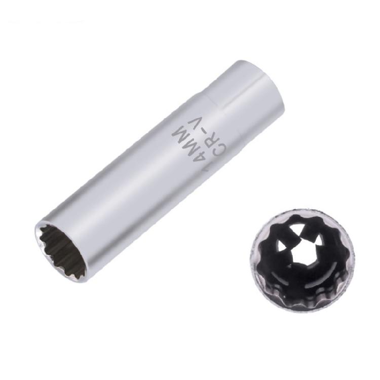 Efficient 14mm Spark Plugs Socket Wrench Thin Wall Designs for Professional Mechanics DIYers Maximizes Torque Efficiency
