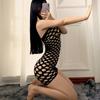 Womens Fashion Plus Mujer Size Fishnet Dress Sheer Club Nightclub Sexy Wrap Bodysuit Sheer Mesh Cutout Vestido Mini Dress