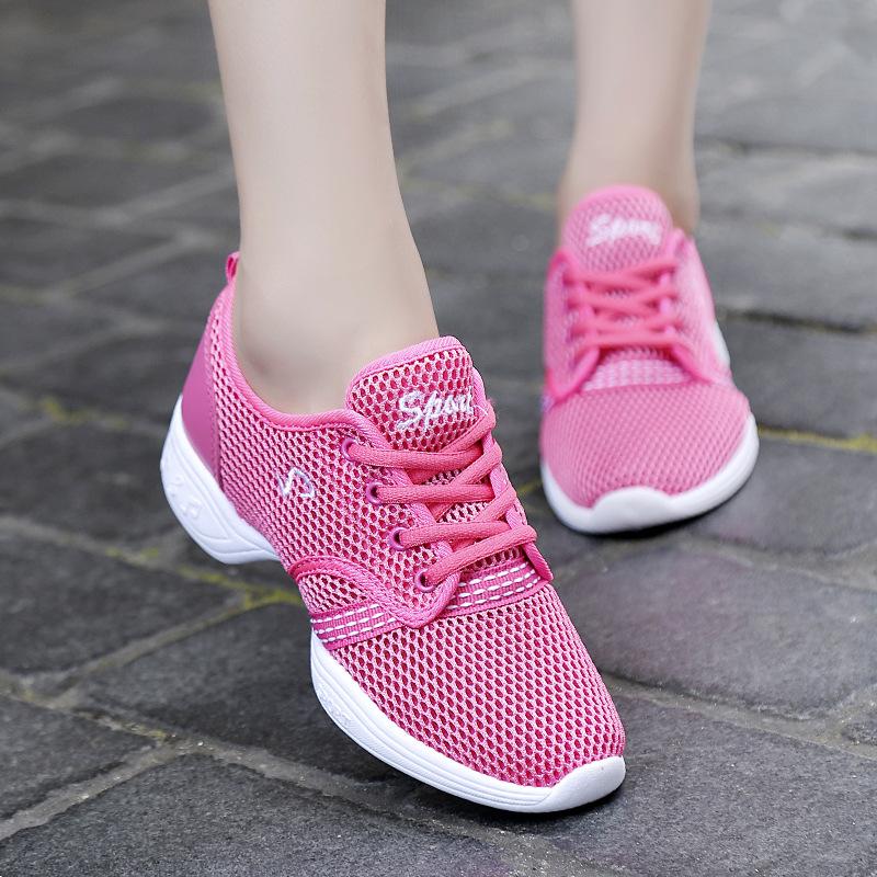 Fashion Women's Dance Shoes Soft Outsole Woman Jazz Hip Hop Sports Sneakers Ladies Mesh Breathable Girl's Modern Jazz Dancing Shoes