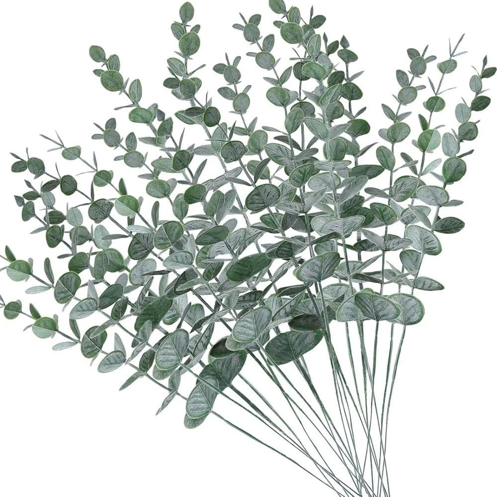 5Pcs Mixed Artificial Flowers Artificial Plant Silver Dollar Leaves DIY Bouquets  Wedding
