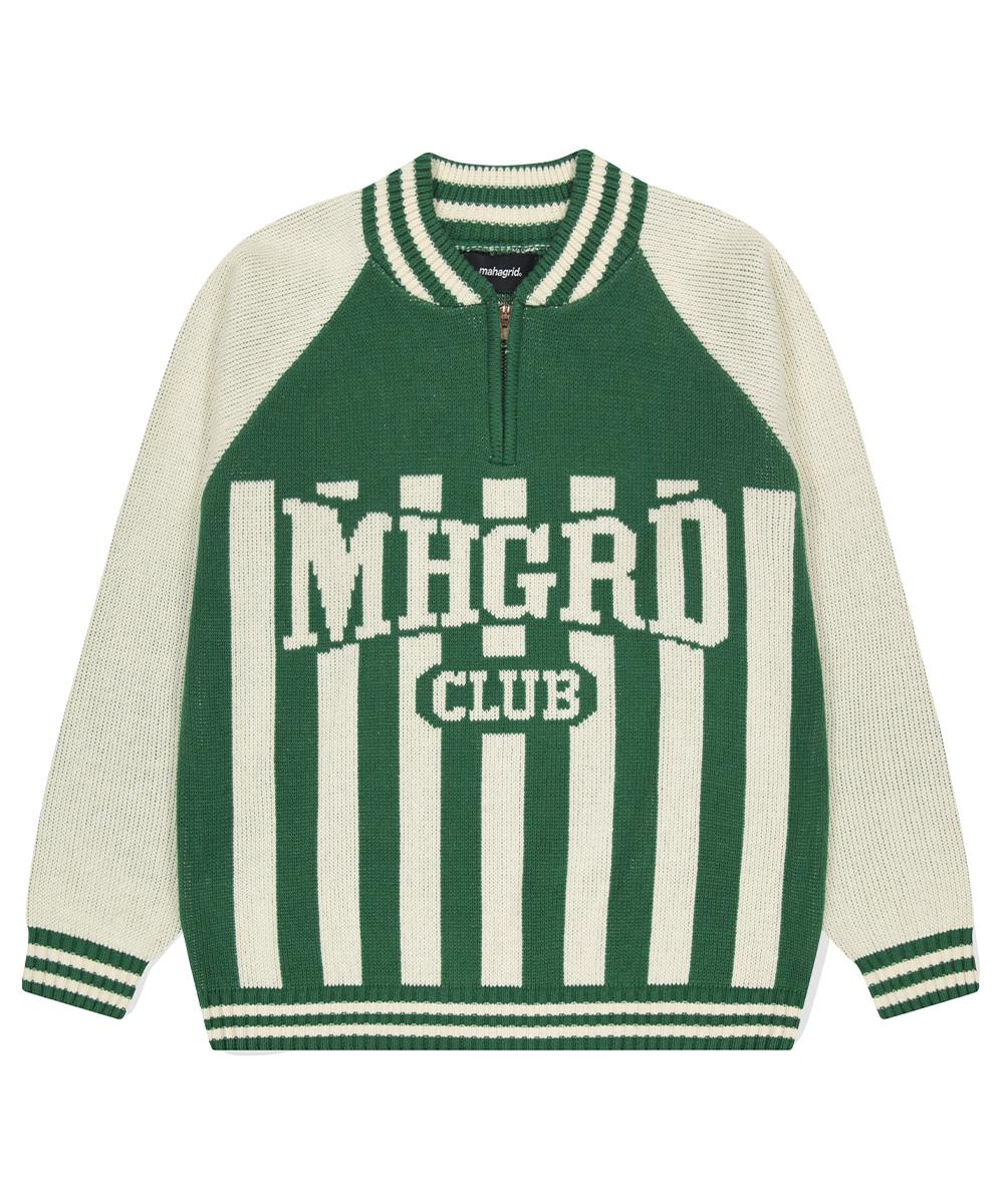 Maha Grid Mhgrd Club Half Zip Knit Green(Mg2Dfmk680A) Green/M