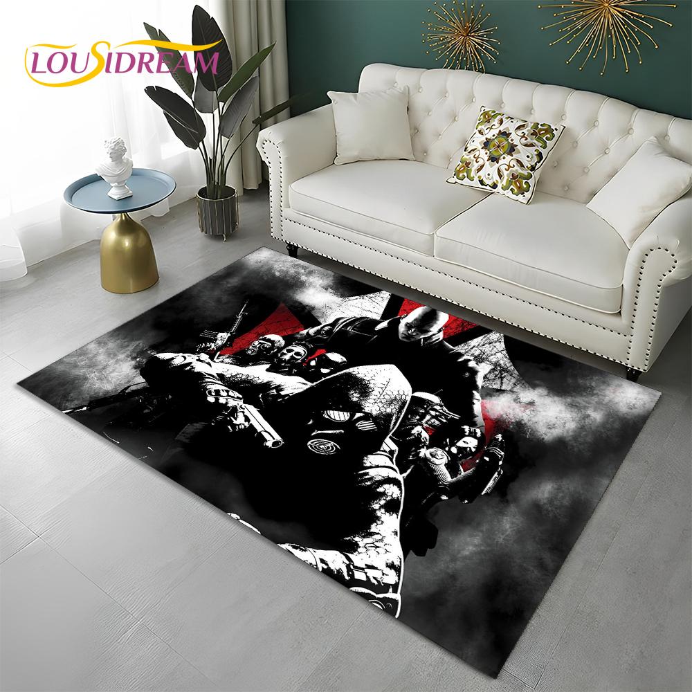3D Games R-Resident Evil Gamer Carpet Rug for Home Living Room Bedroom Sofa Doormat Decor,kids Play Area Rug Non-slip Floor Mat