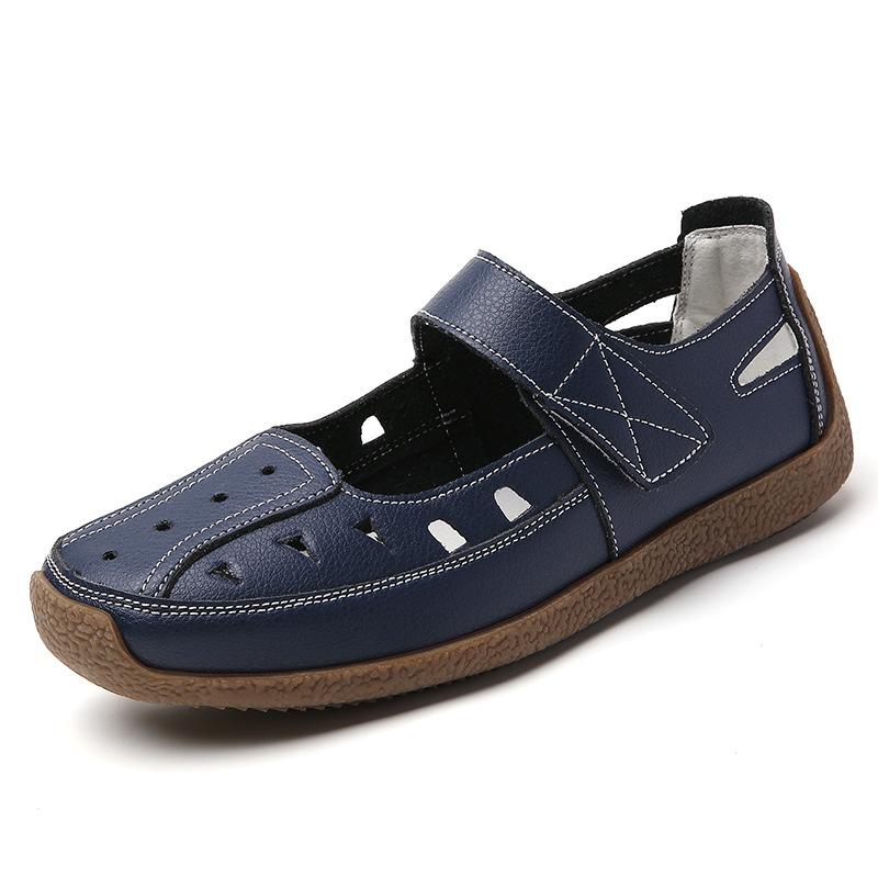 Large Size 3544 Summer Handmade Retro Sandals Soft-soled Mother Shoes Velcro Casual Women's Shoes