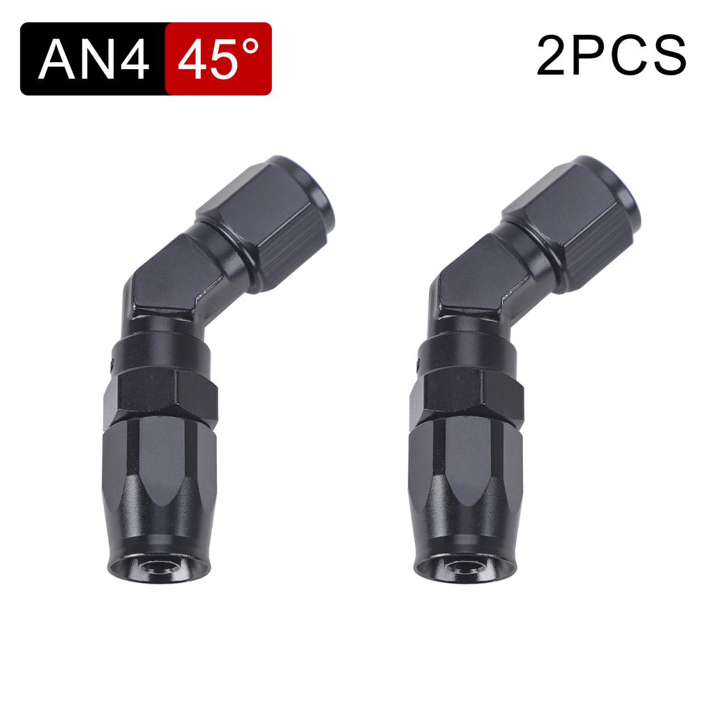 Aluminium 45 Degree 90 Degree 2 PCS Hose End Fitting Swivel Adapter AN4 AN6 AN8 AN10 For Oil Fuel CPE Line Car Oil Cooler Kit