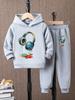 Girls' Fashion Hoodie & Headphones Two-Piece Set - Autumn/Winter Velvet Cartoon Pullover