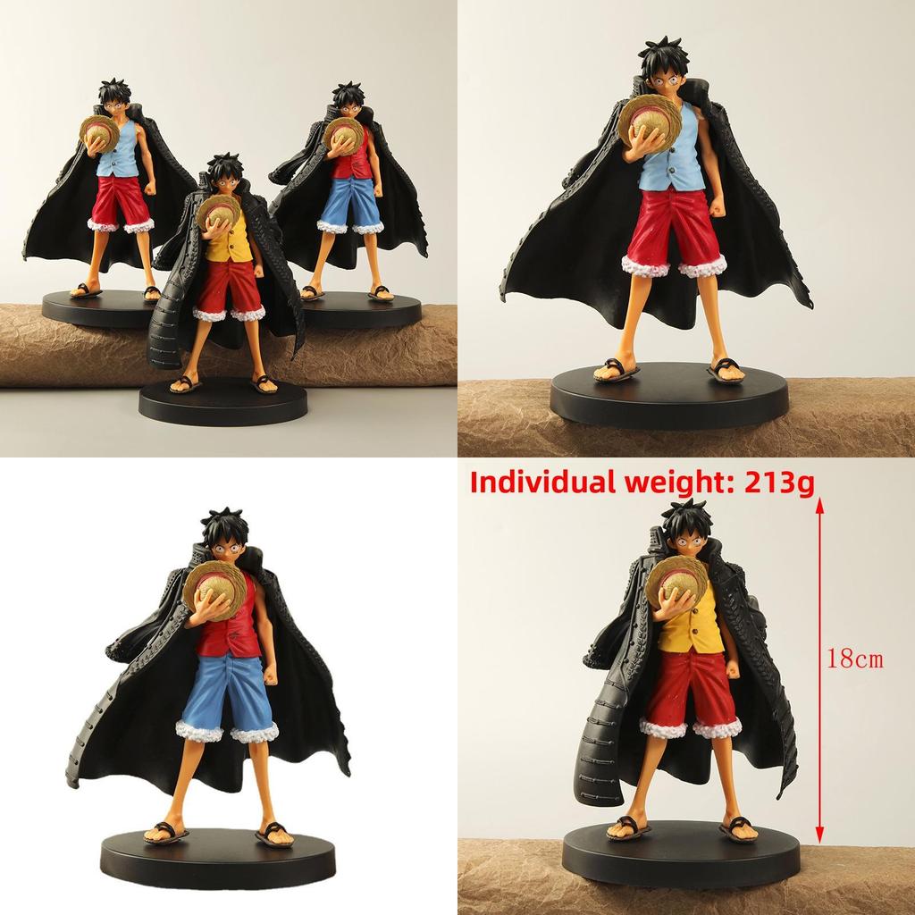 Luffy One Piece Pvc Anime Model Ornament With Cloak Design Toy For Fans Gift