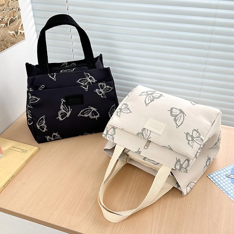 Fashion Butterfly Printed Versatile Handbag Office Worker Travel Picnic Lunch Tote Bag Outdoor Mountaineering Bag Christmas Gift