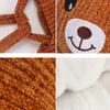 Hooded Scarf Bear Knitted Hat Winter Pompom Baby Hat Fleece Lining Earflap Cap Toddler Beanie