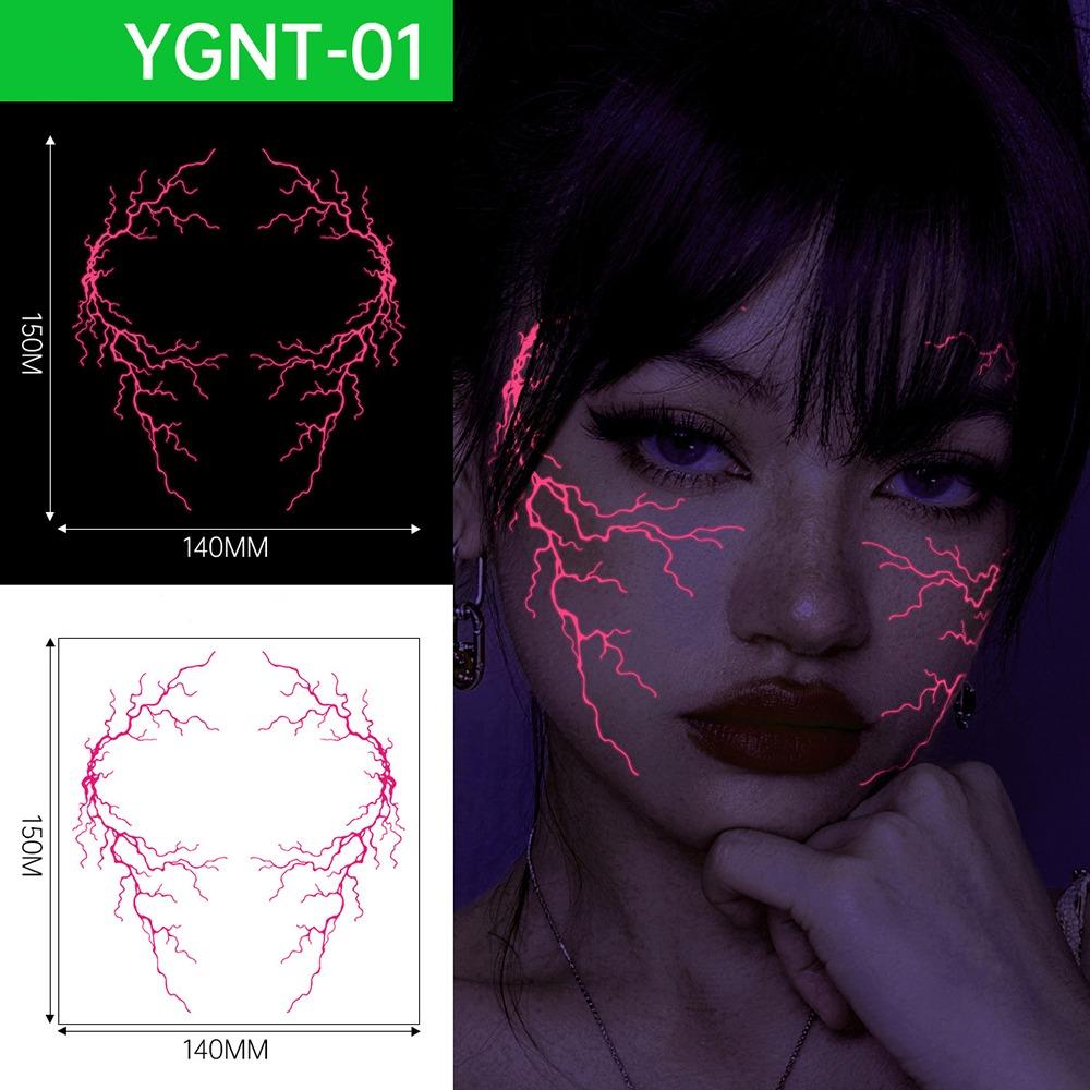 Tricolor Halloween Temporary Tattoos Luminous Waterproof Tattoos Face Tattoos  Halloween Supplies