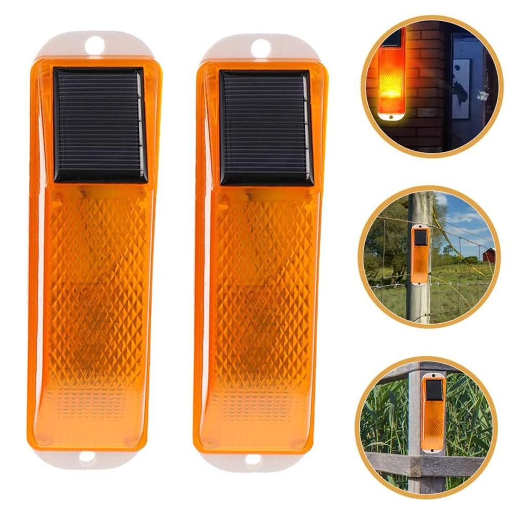 2pcs Solar Powered Car Side Marker Light Double Side Car Emergency Light Warning LED Lamp Emergency