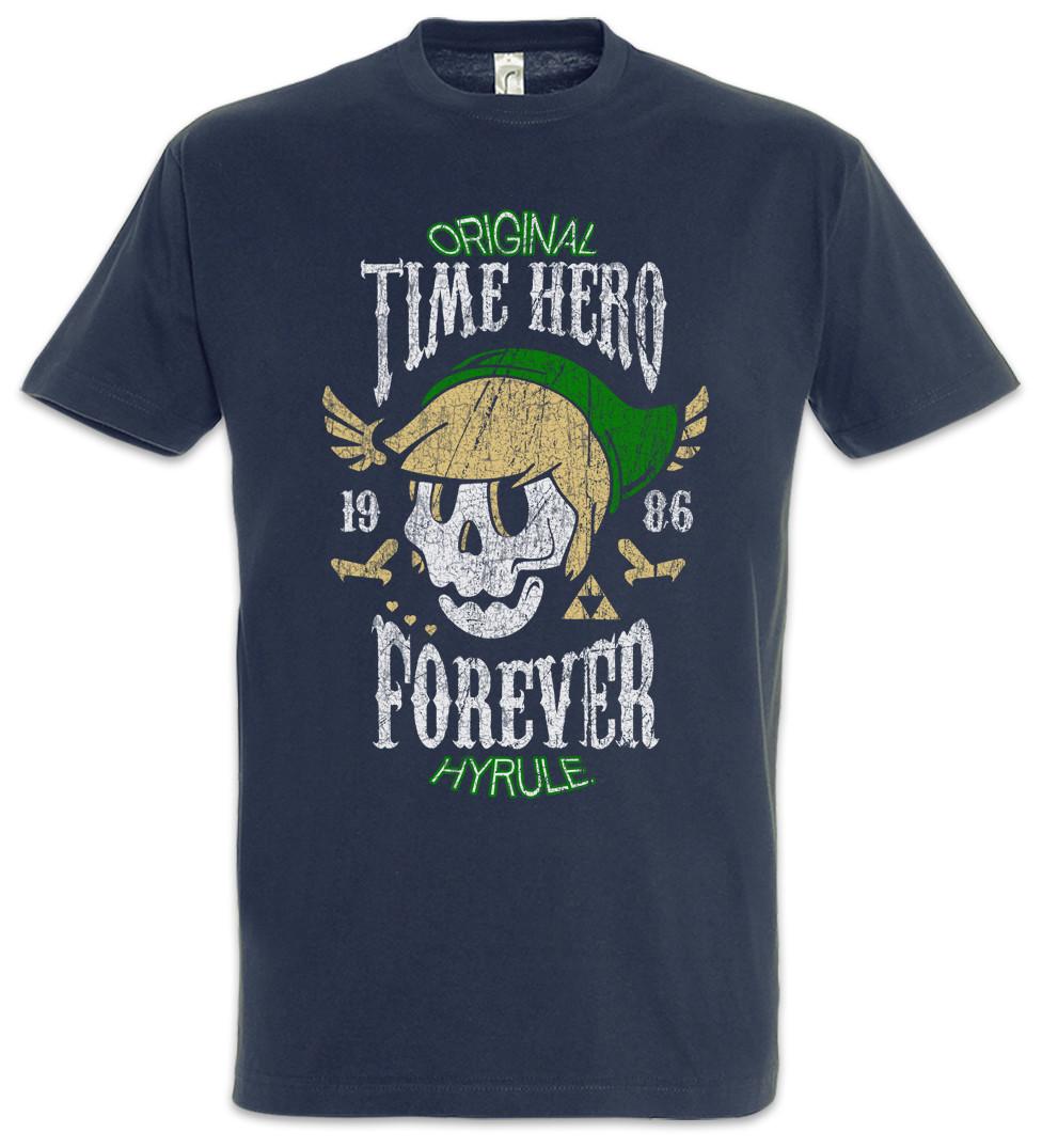 Time Hero Forever T-Shirt Hyrule Gaming Fun Games Gamer Skull M