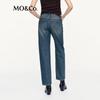 MO&Co. Mid-High Waist Straight Cropped Jeans