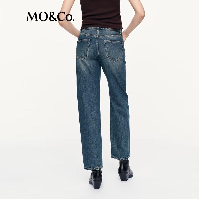 MO&Co. Mid-High Waist Straight Cropped Jeans