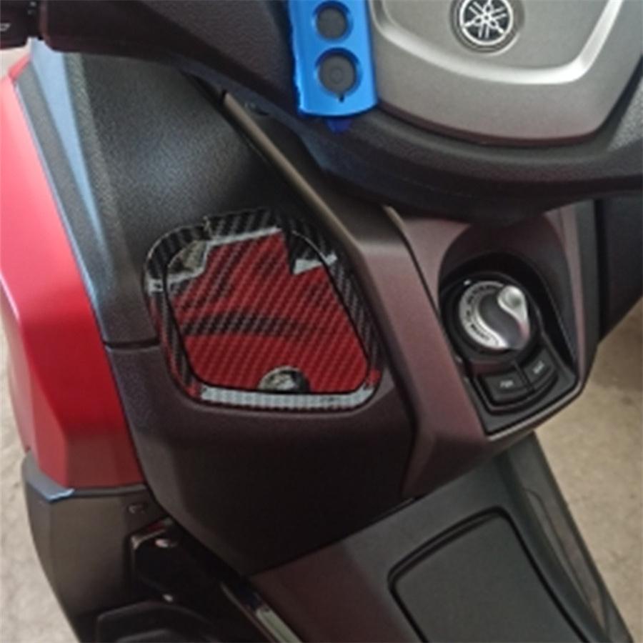 Carbon Fiber Style Side Pocket Charger Waterproof Cover For 20-21 Yamaha Nmax V2