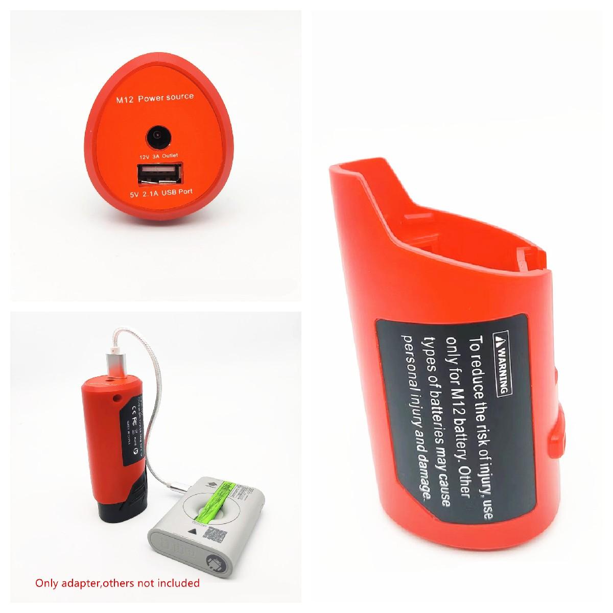 

USB Charger Adapter Power Source For Milwaukee 48-59-1201 M12 Battery