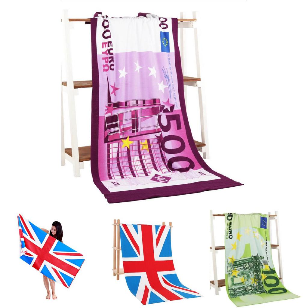 Microfiber Beach Towel With Active Print Fast Drying For Adults