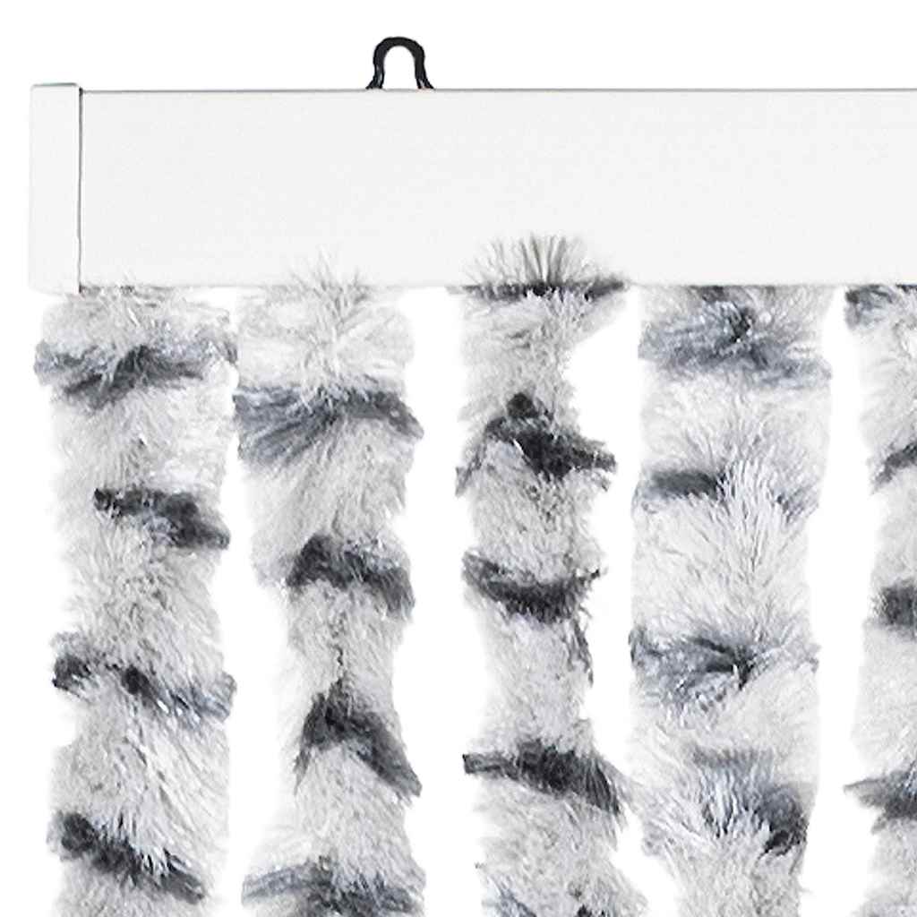 Fly Screen Curtain Light Grey and Dark Grey 56 x 200 cm Chenille