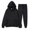 Men's Cross-border Autumn Winter Comfort Zip-Up Velvet Hoodie & Jacket Set