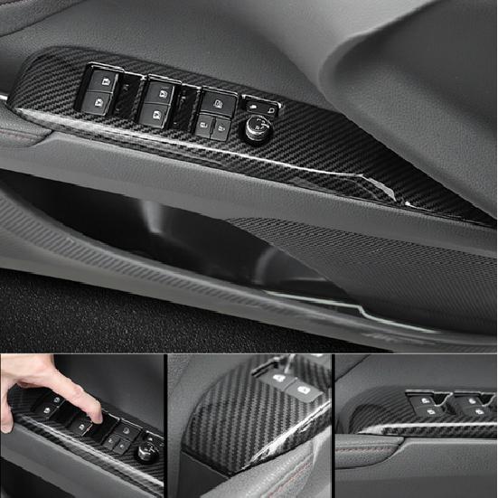 For Toyota Camry 2018- Carbon Fiber ABS Window Lift Switch Button Panel Trim