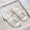 2024 New Soft Butterfly Rhinestones Sweet Princess Shoes for Party Wedding Shows Summer Children Girls Sandals Britain Style PU