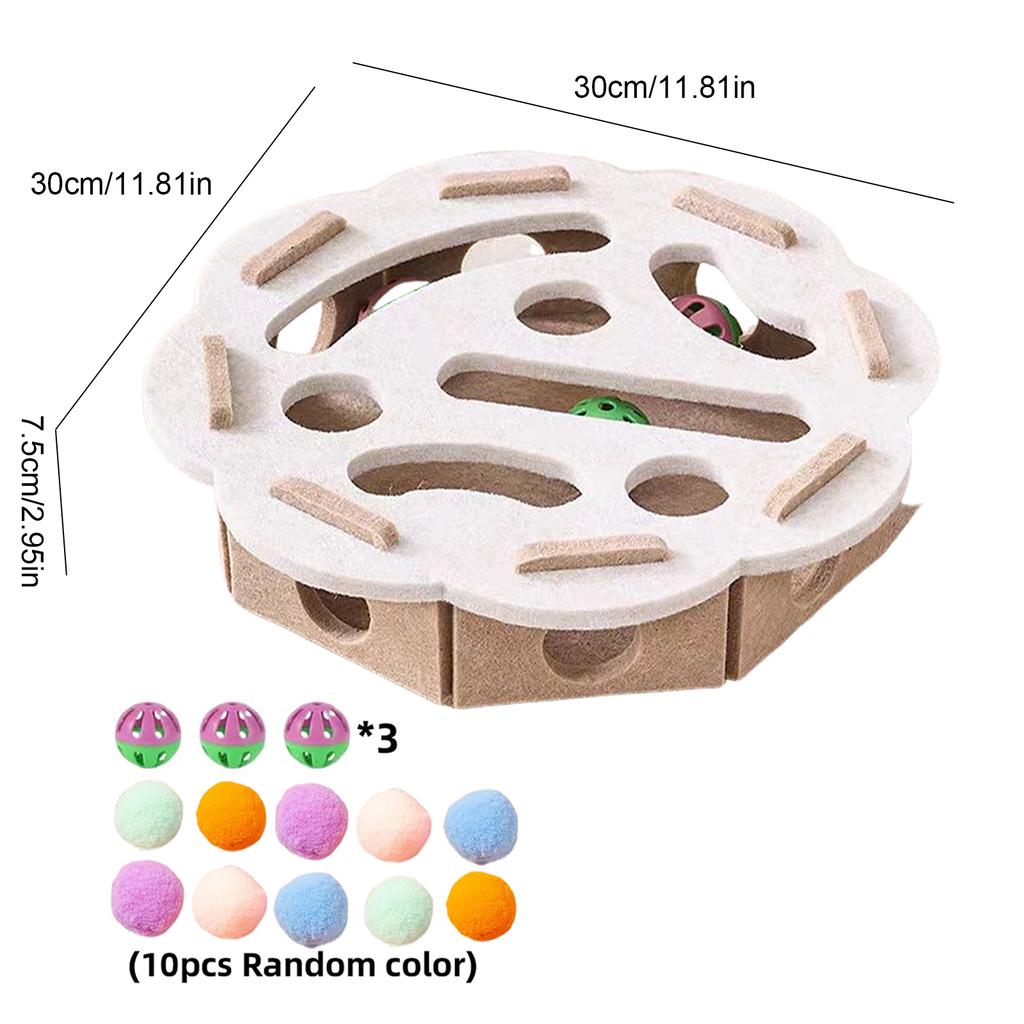 Interactive Cat Puzzle Toy with Bell Ball Cat Exercise Toy Indoor Sports Entertainment Hunting Cat Toys for Cats