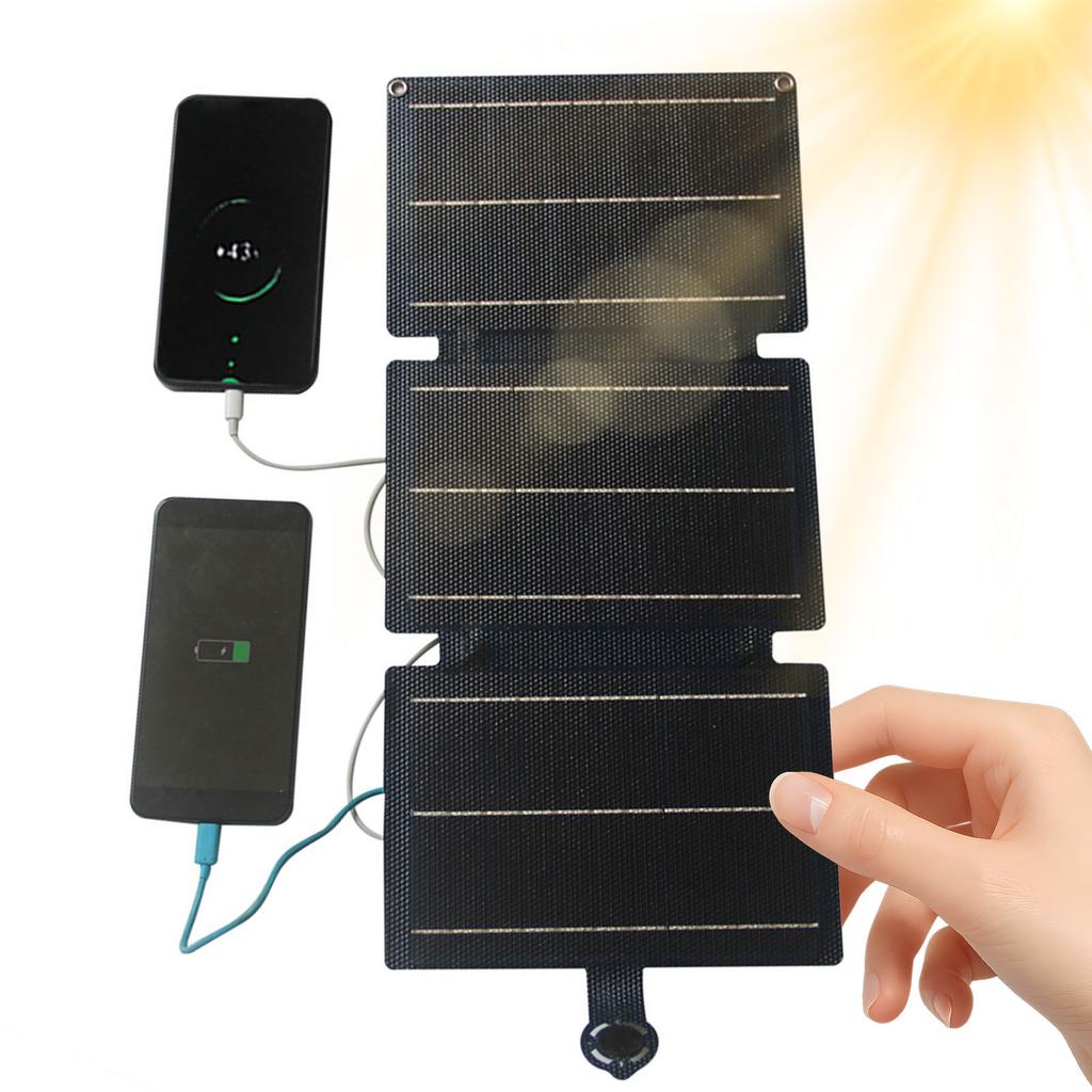 21W Flexibles Solar-Ladepanel IPX6 Wasserdicht Tragbar Faltbar Solarladegerät Notstromsystem für Camping Notfall