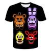 Estate 2025 Nuovo Stile Horror Five Night Freddy Stampa 3D Magliette a Manica Corta per Bambini Moda Ragazze Magliette Casual