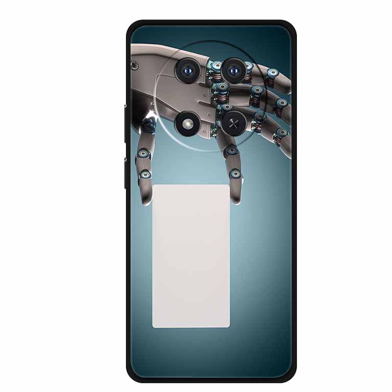 For Honor X9c Case X 9 c Coque Flowers Black Silicone TPU Soft Back Cover For Honor Magic 7 Pro Magic7 5G lite Phone Case Funda