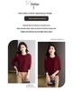 2025 Red Knitwear Round Neck Sweater for Middle-aged Women - Stylish Spring & Autumn Fashion