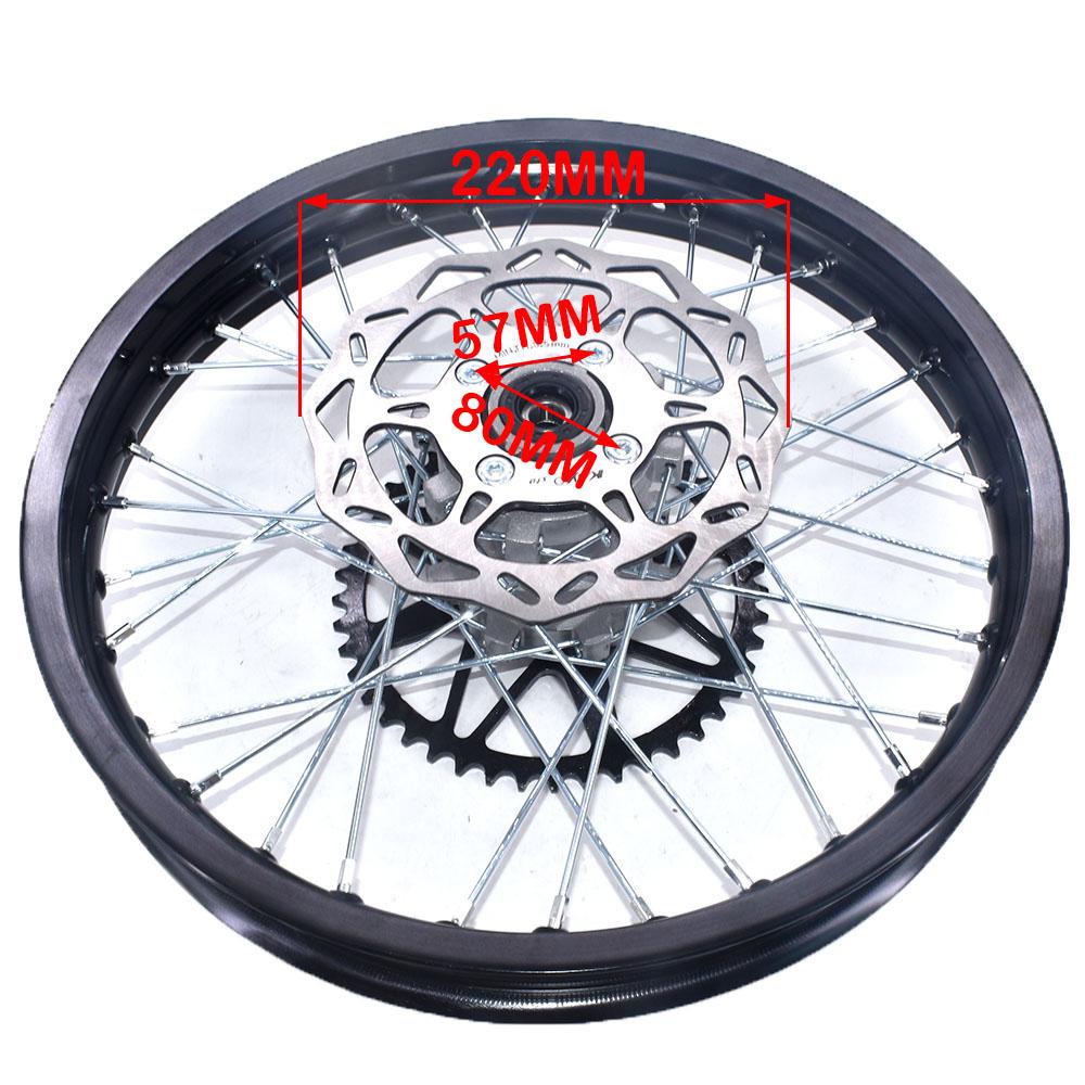 Motorcycle 1.60-21 Rim and 2.15-18 Front Rear Wheel With #520-45T Sprocket 240MM/220MM Brake Disc Plate for Kayo T2 Pit Bike