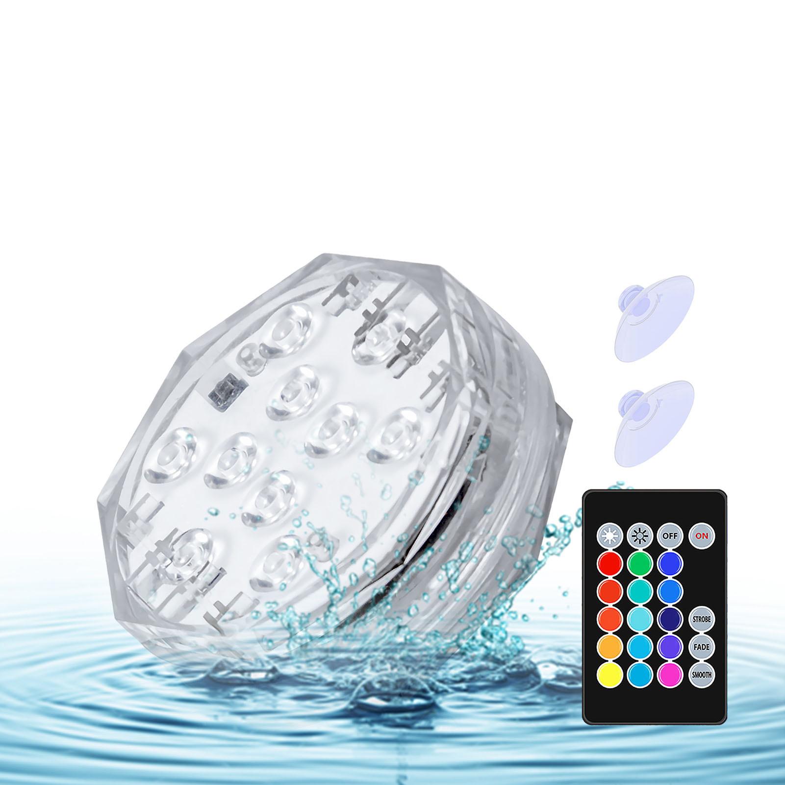 

LED Pool Light 15 Colors Water Resistant RGB Submersible Pond Light Underwater Lamp with Remote Control for Outdoor 1 Set