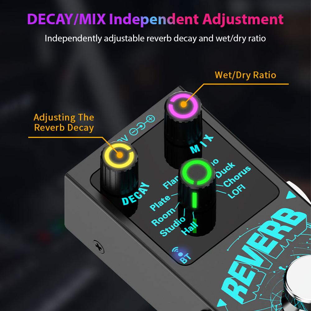 Guitar Effects Pedal Digital Reverb Guitar 9 Different Reverb Guitar Effect Pedal Wireless Accompaniment DECAY MIX