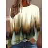 Women's Autumn and Winter 3D Printed Crew Neck Long Sleeve T-Shirt Fashion Versatile Breathable Trend Casual