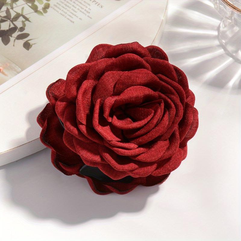 1Pcs Princess Style Multi Color Rose Hair Clip Elegant Temperament Fabric Shark Clip Flower Clip Hair Accessory Sweet Hair Clip