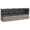 Vidaxl Sofa Ogrodowa Z Poduszkami, 4-Osobowa, Szara, Polirattan