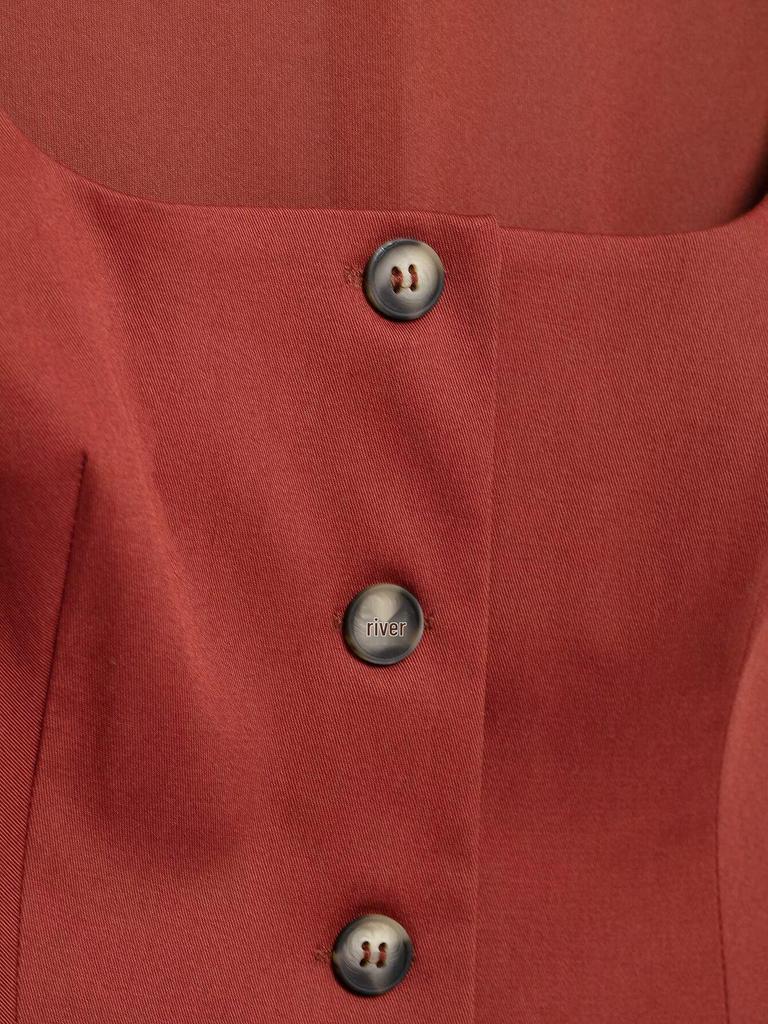 TAOP&ZA Spring/Summer Women's Double-Breasted Square Neck Slim Sleeveless Vest Top