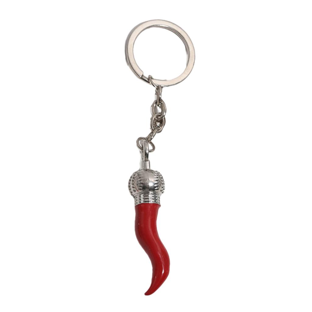 Stylish Chili Pepper Keychain Versatile Chili Horn Keyring Ornament Fashionable Bag Decoration Oil Droplet Detail Decor