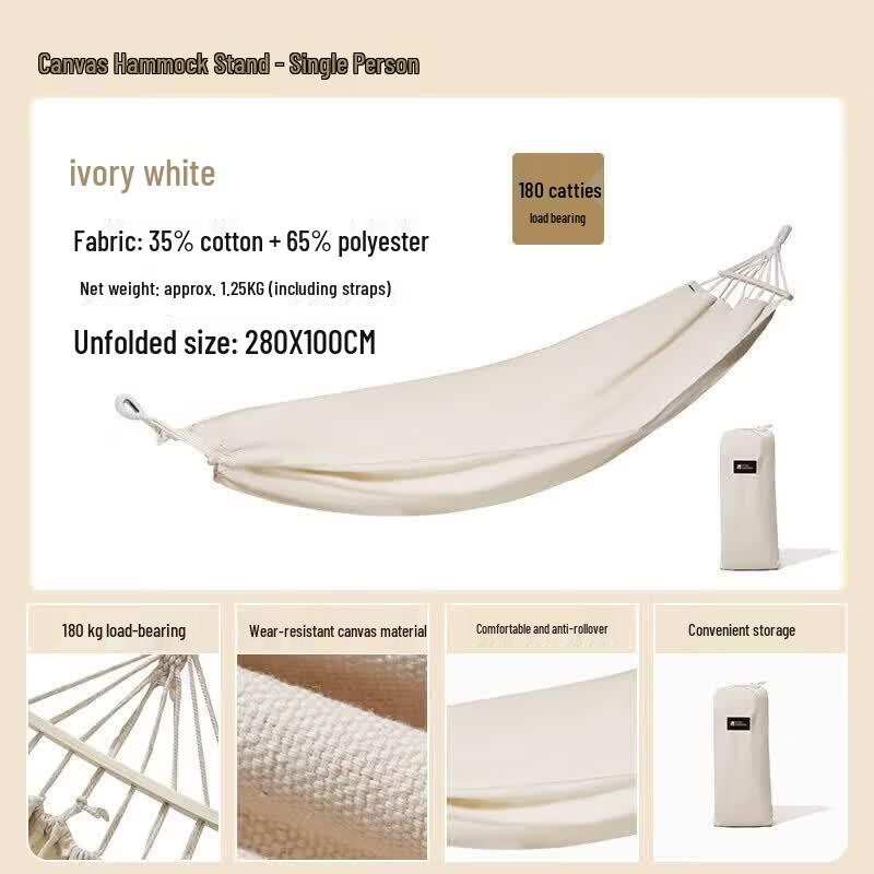 Ronglv Outdoor Canvas Single Hammock