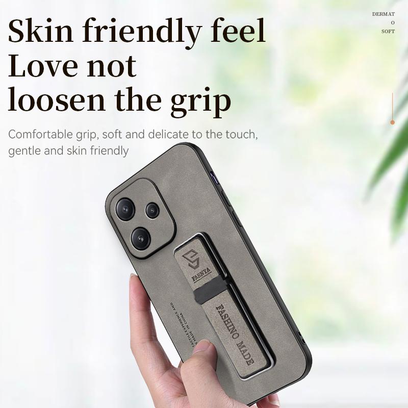 Etui na Redmi 12 5G Luksusowy Magnetyczny Uchwyt Skórzane Etui na Telefon dla Xiaomi Redmy Redmi12 5G 6.79" Wstrząsoodporny Bumper Tylna Pokrywa
